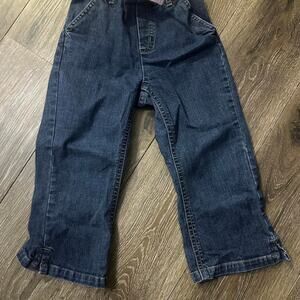 Baby Gap Outlet Size 2T Elastic Waist Stretch Denim Jeans w/ Pink Bow - VGUC
